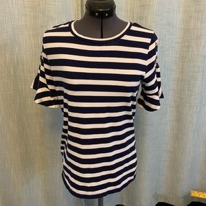 A.moon striped embroidered shirt
